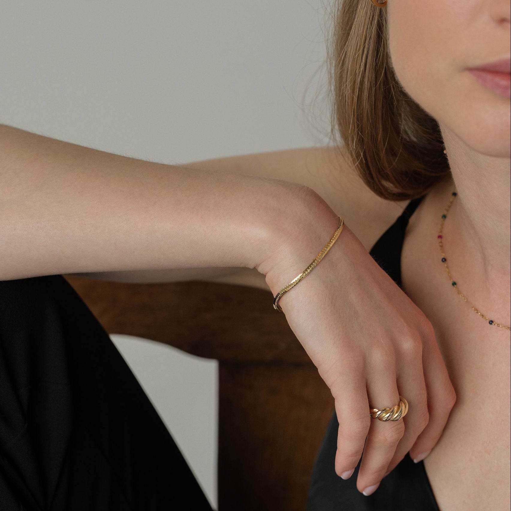 Women with gold jewelry