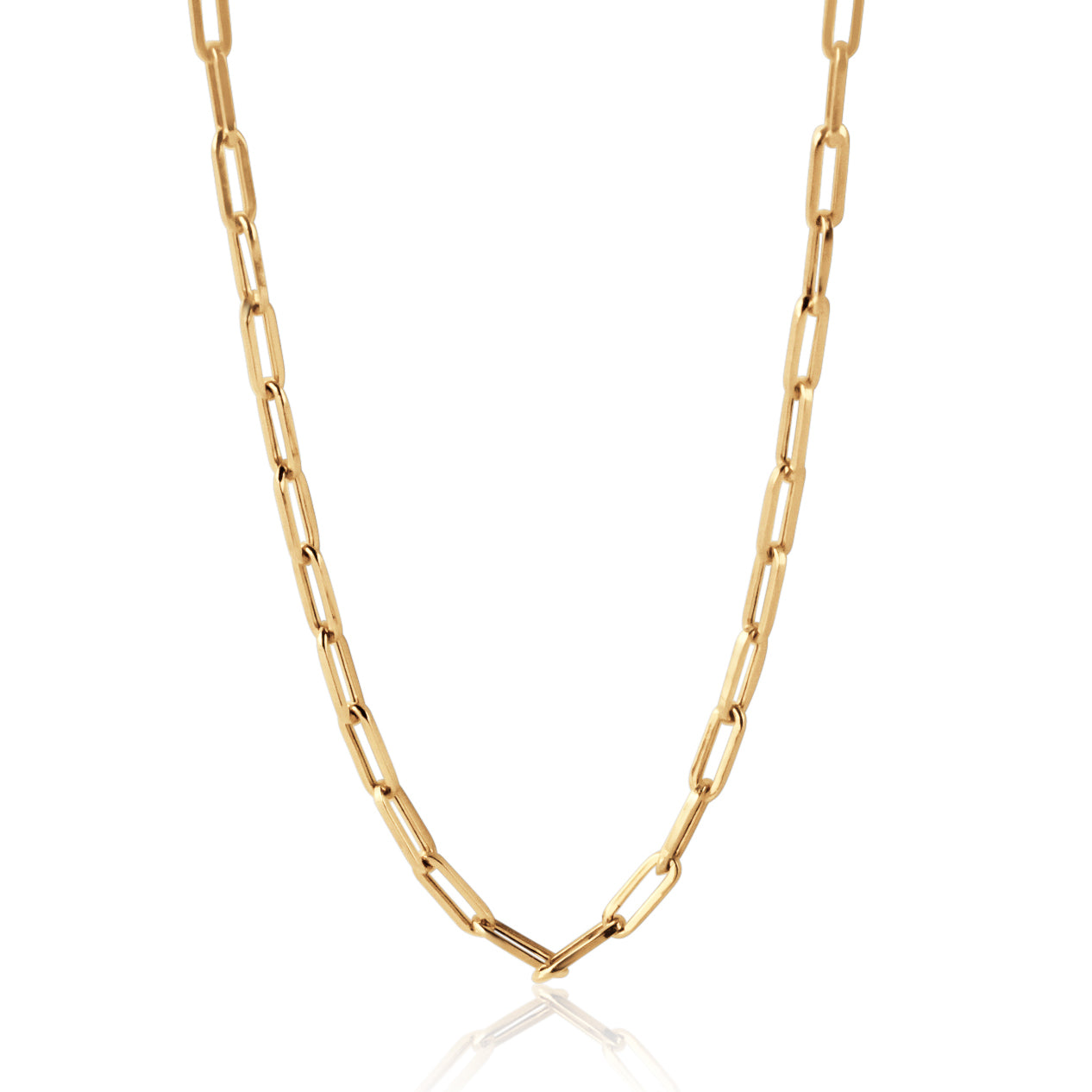 Gold link paper clip chain 2mm