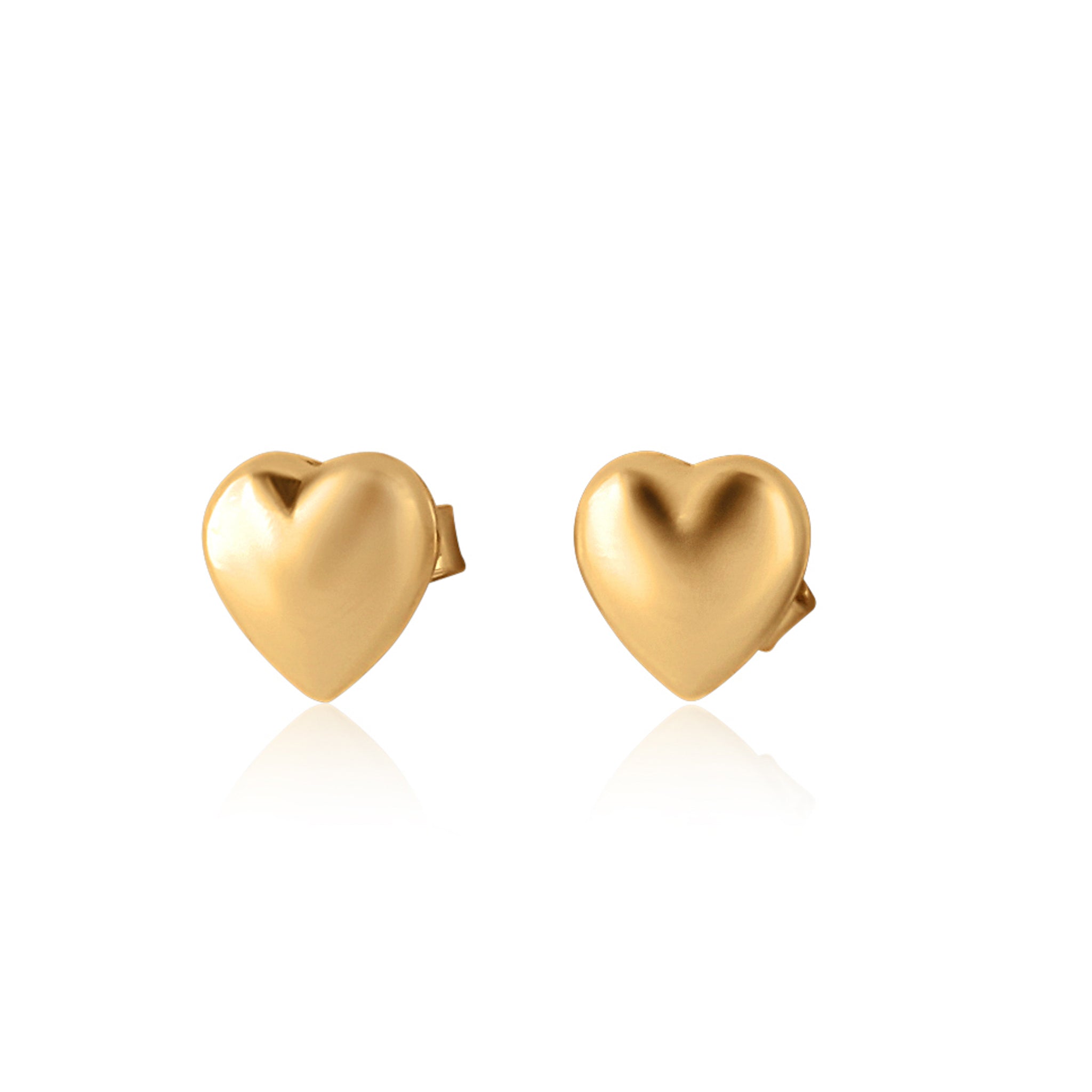 mini gold heart stud earrings