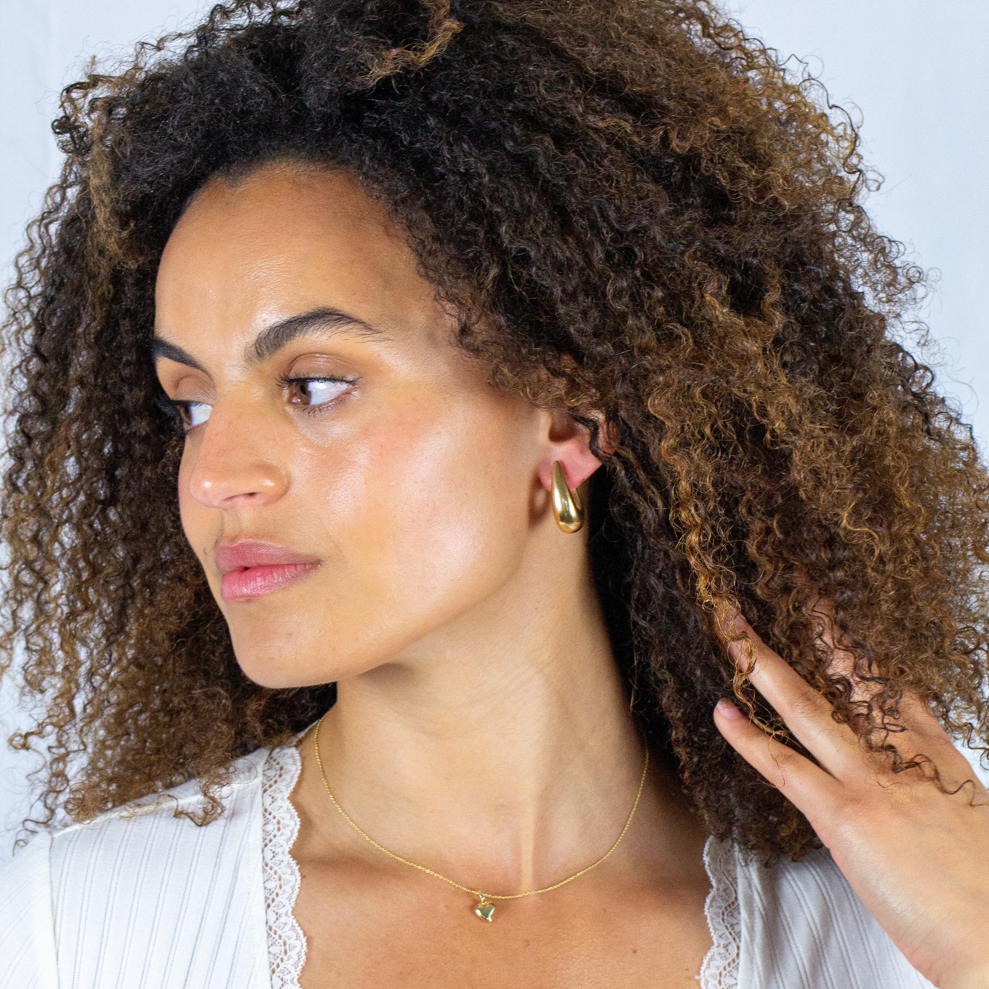 Gold Tapered Oval Hoops