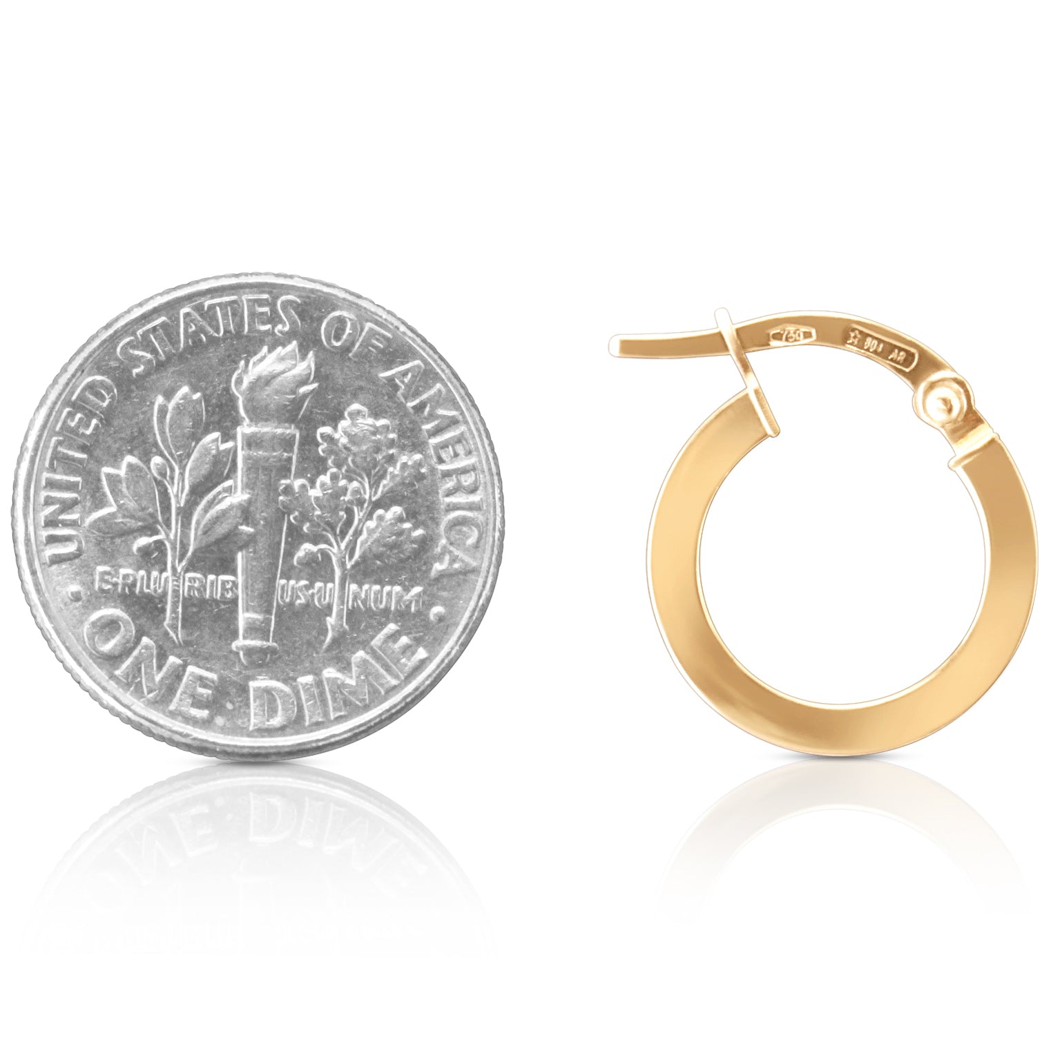 gold hoops earrings size comparison