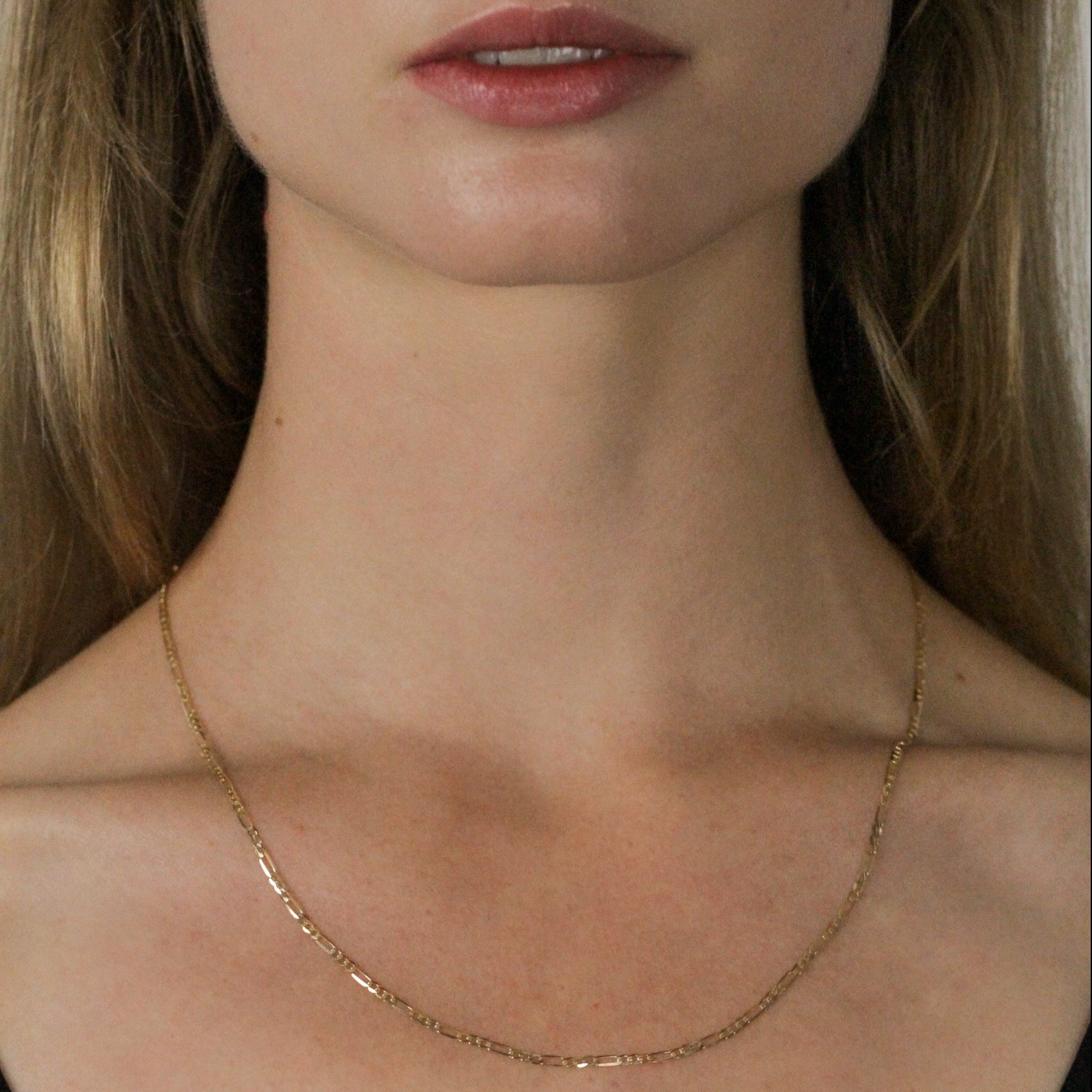 gold chain figaro women, made in Italy