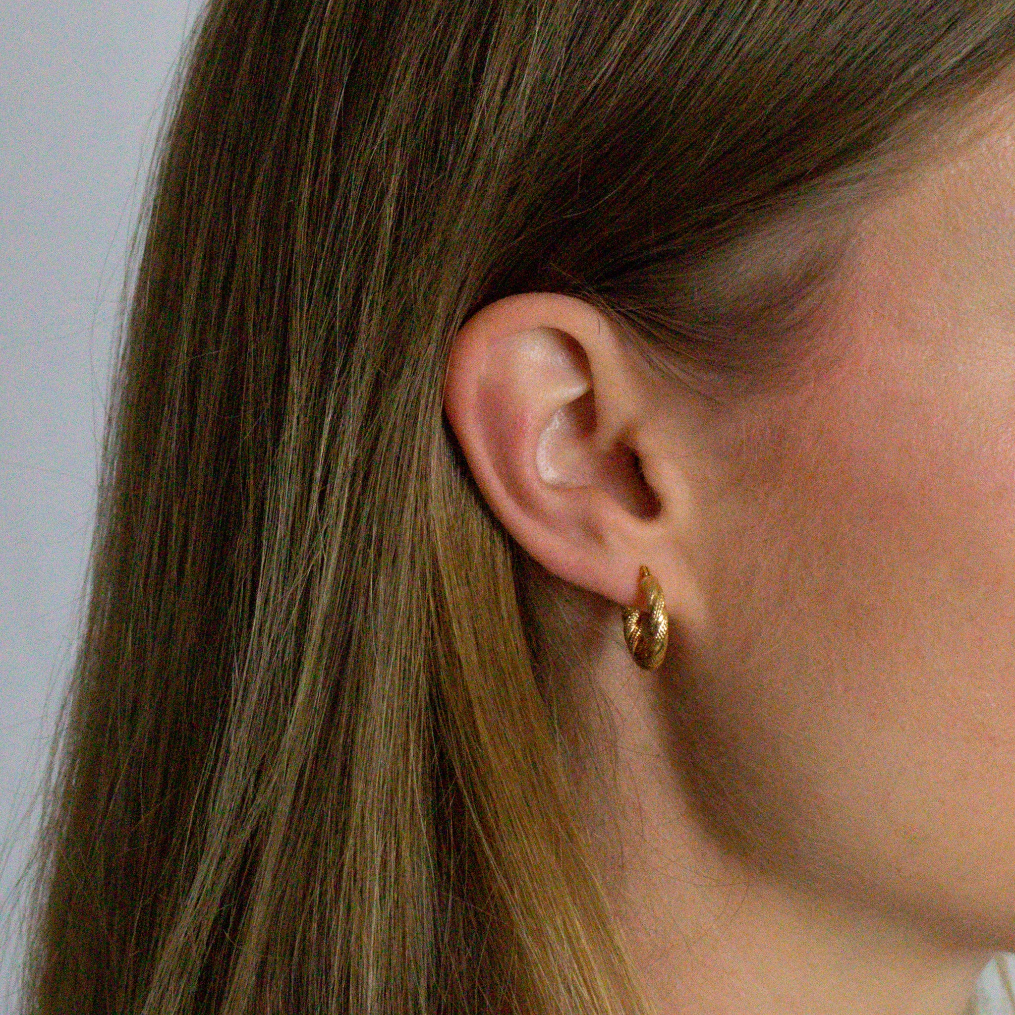 Matte Torsade Gold Hoops