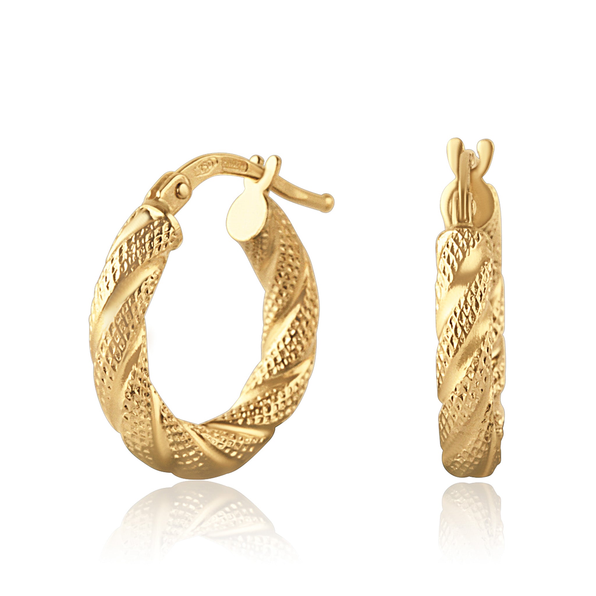 Matte Torsade Gold Hoops