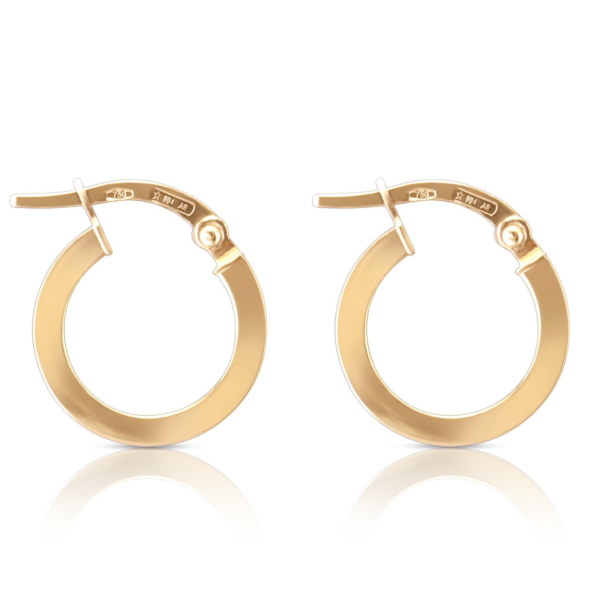 Gold Hoop Earring on White Background