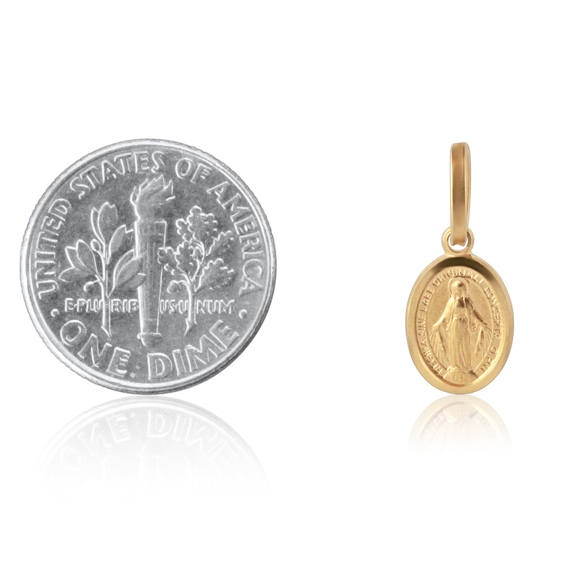 Gold Necklace Madonna Pendant Size Comparison