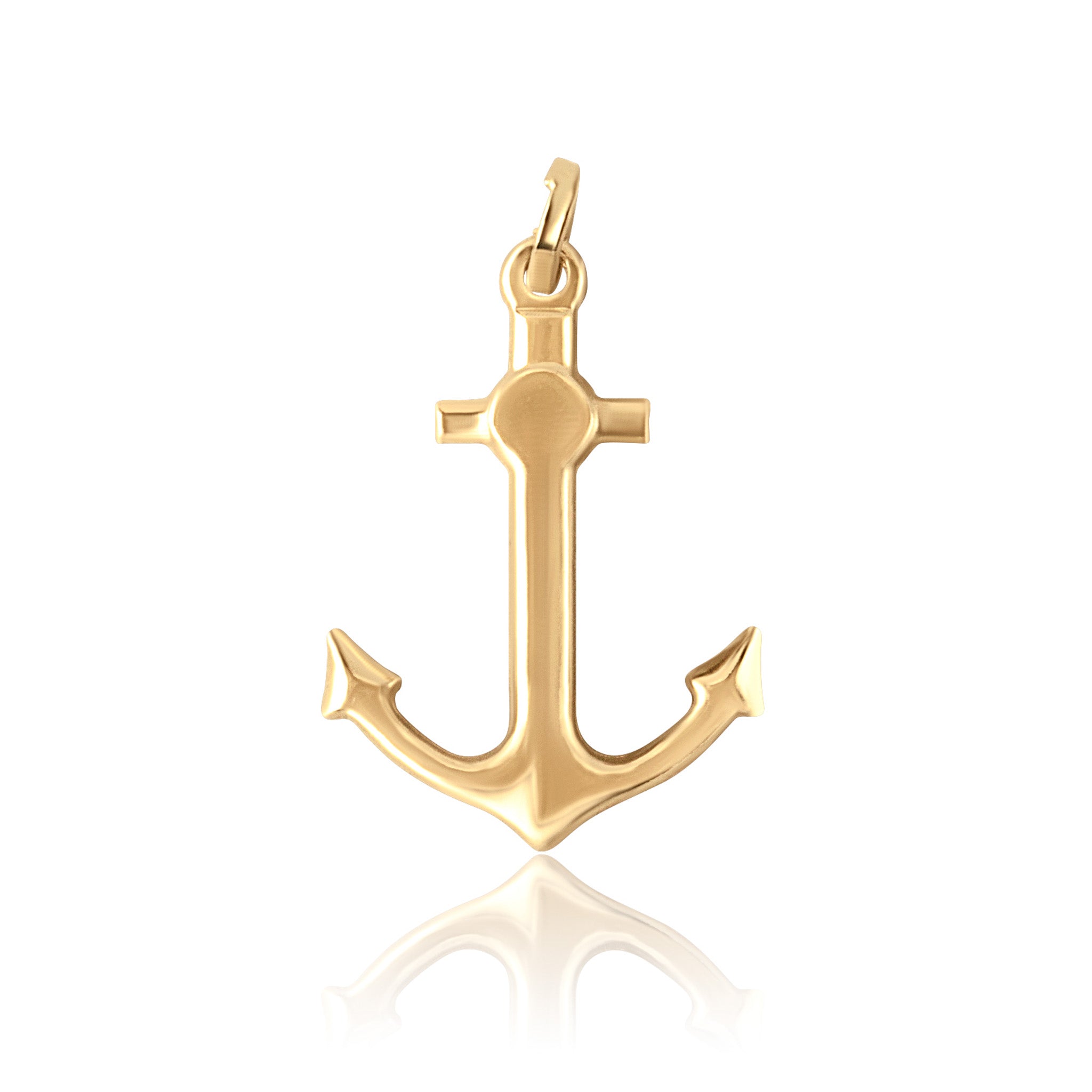 Anchor pendant gold necklace