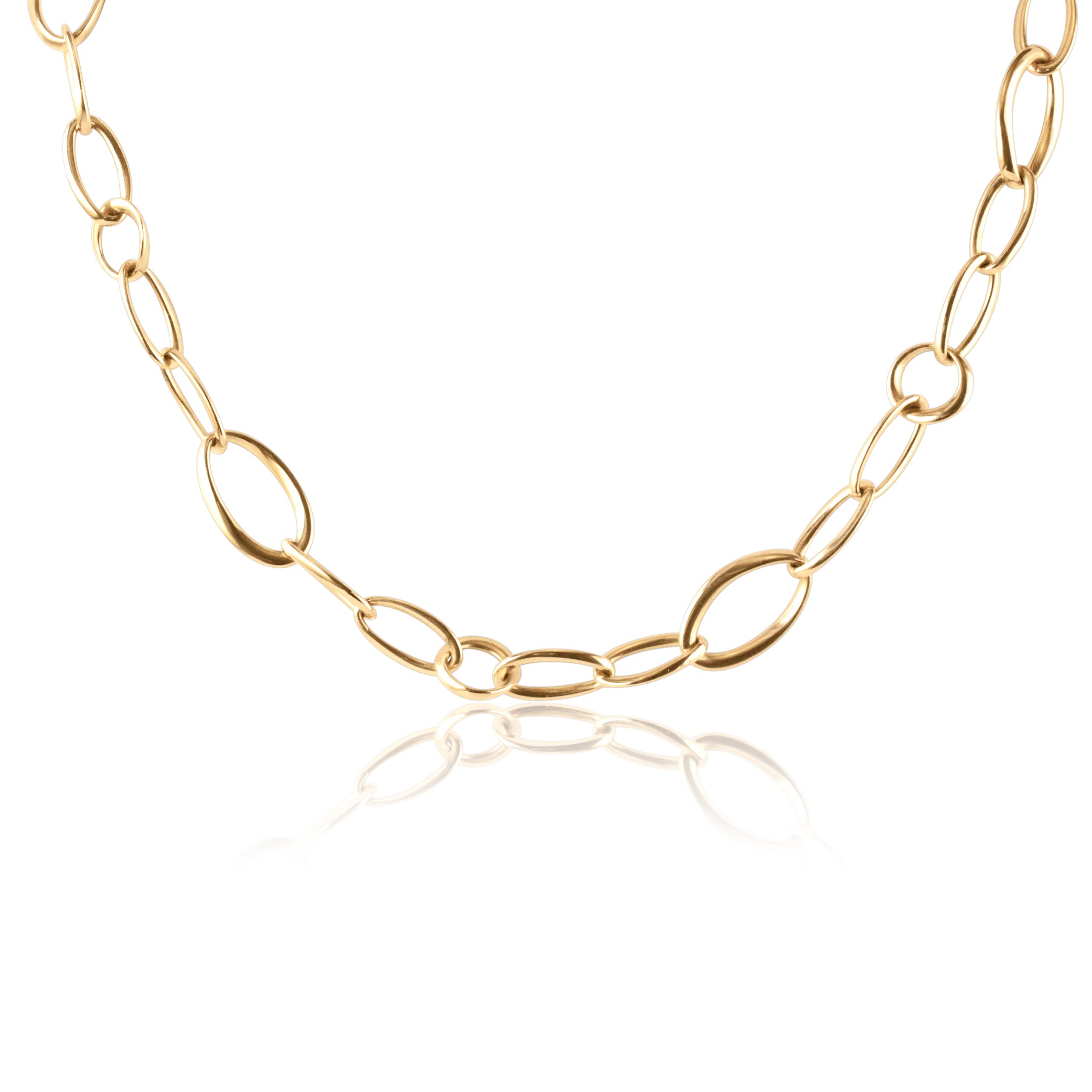 gold oval link necklace