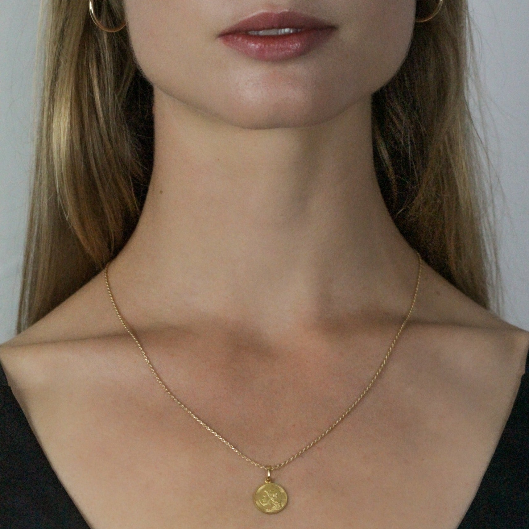 Gold Coin Necklace Pendant Women