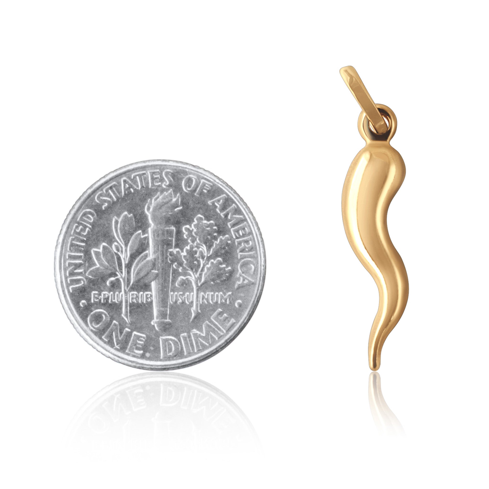 gold pendant size comparison