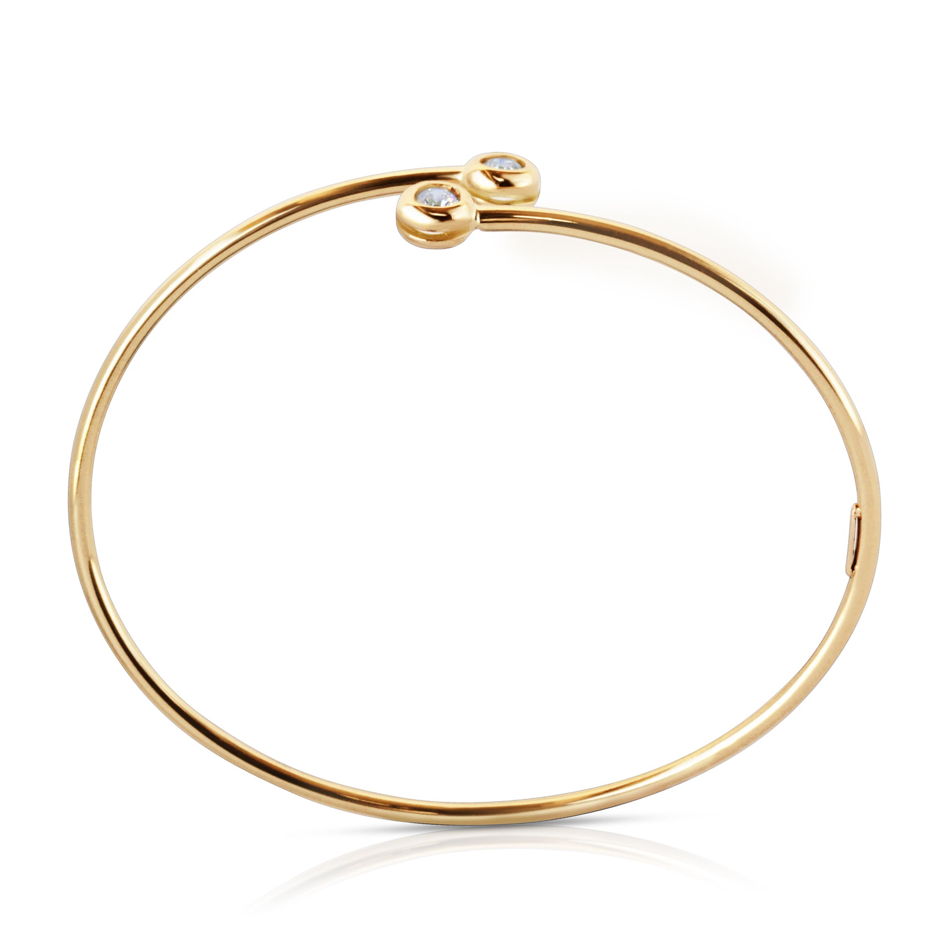 gold and diamonds bracelet side view
