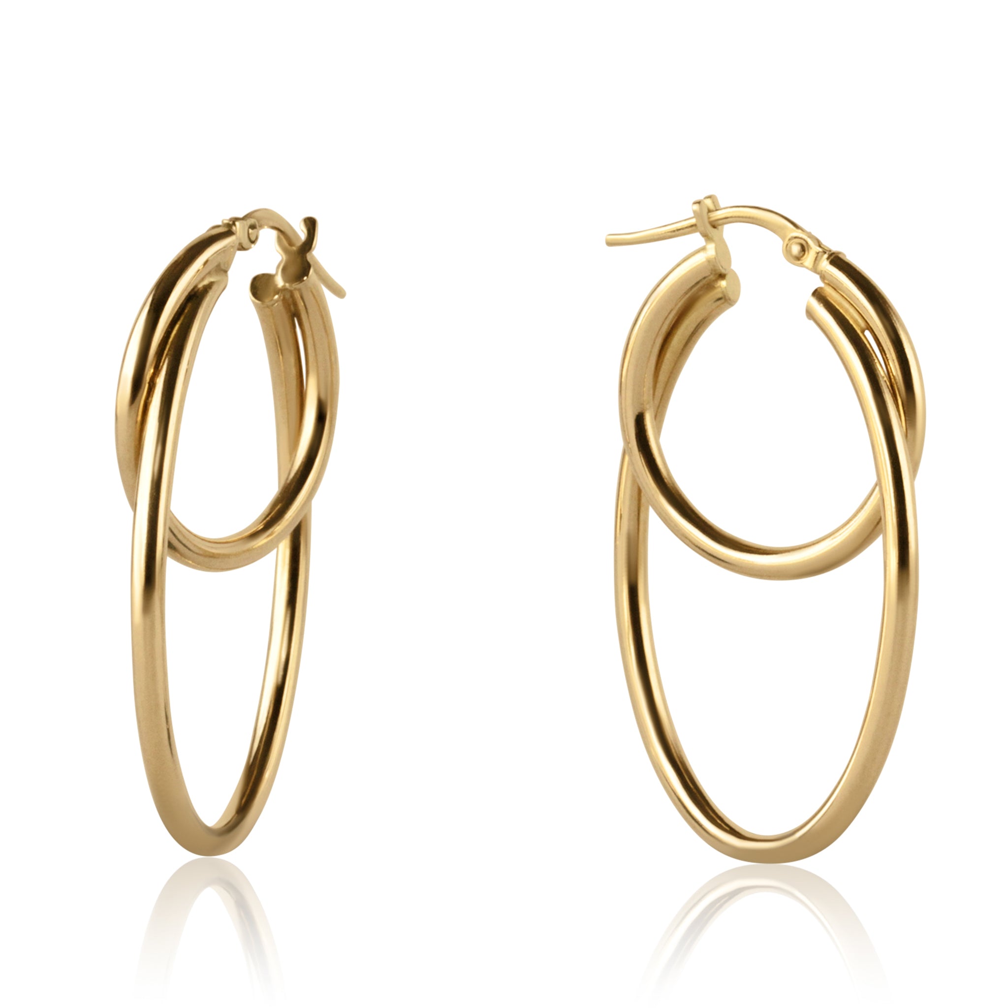 gold double hoops earrings