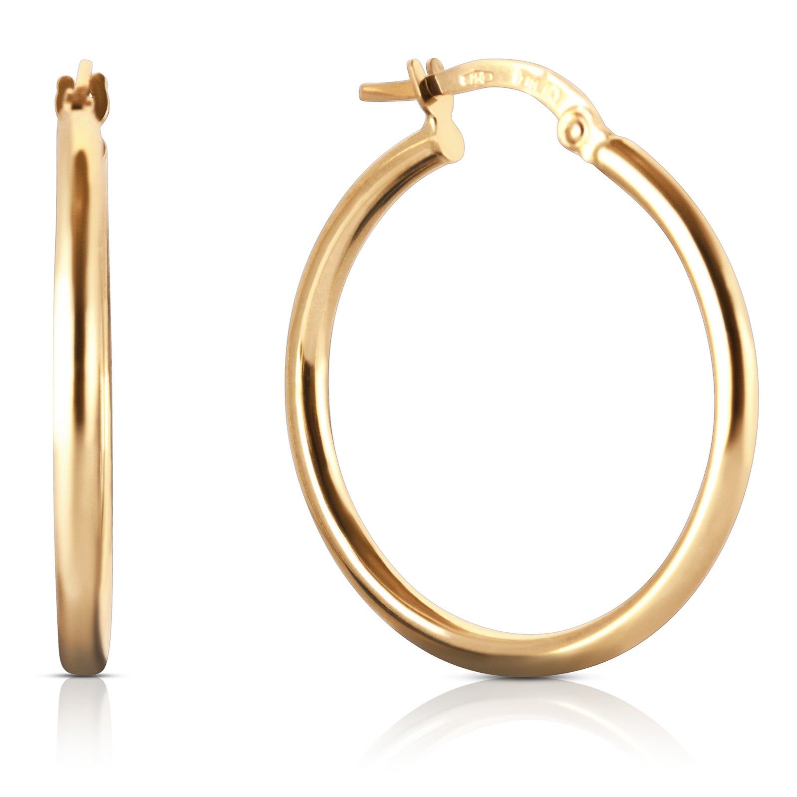 everyday gold hoops earrings angle