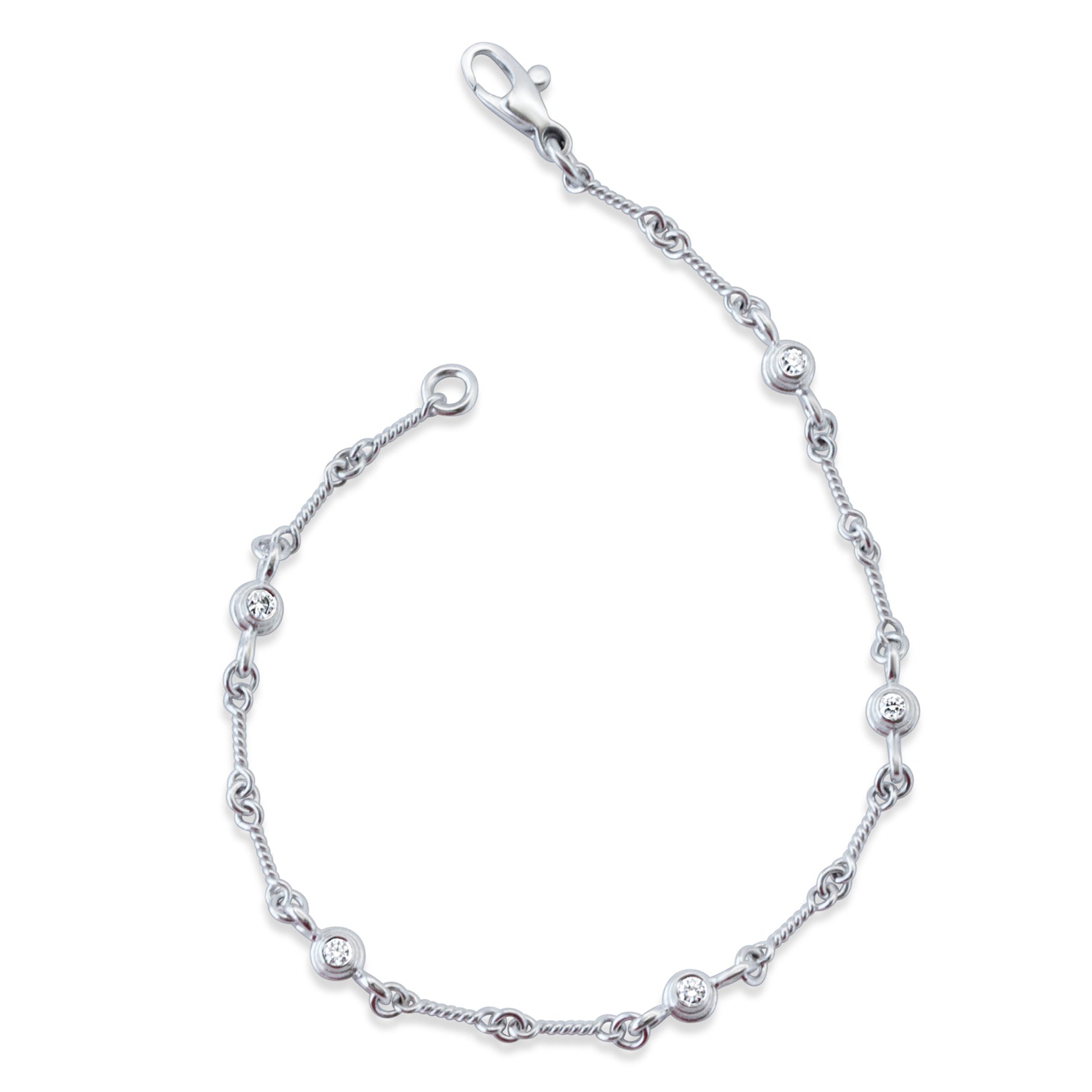 white gold bracelet with diamonds, other angle
