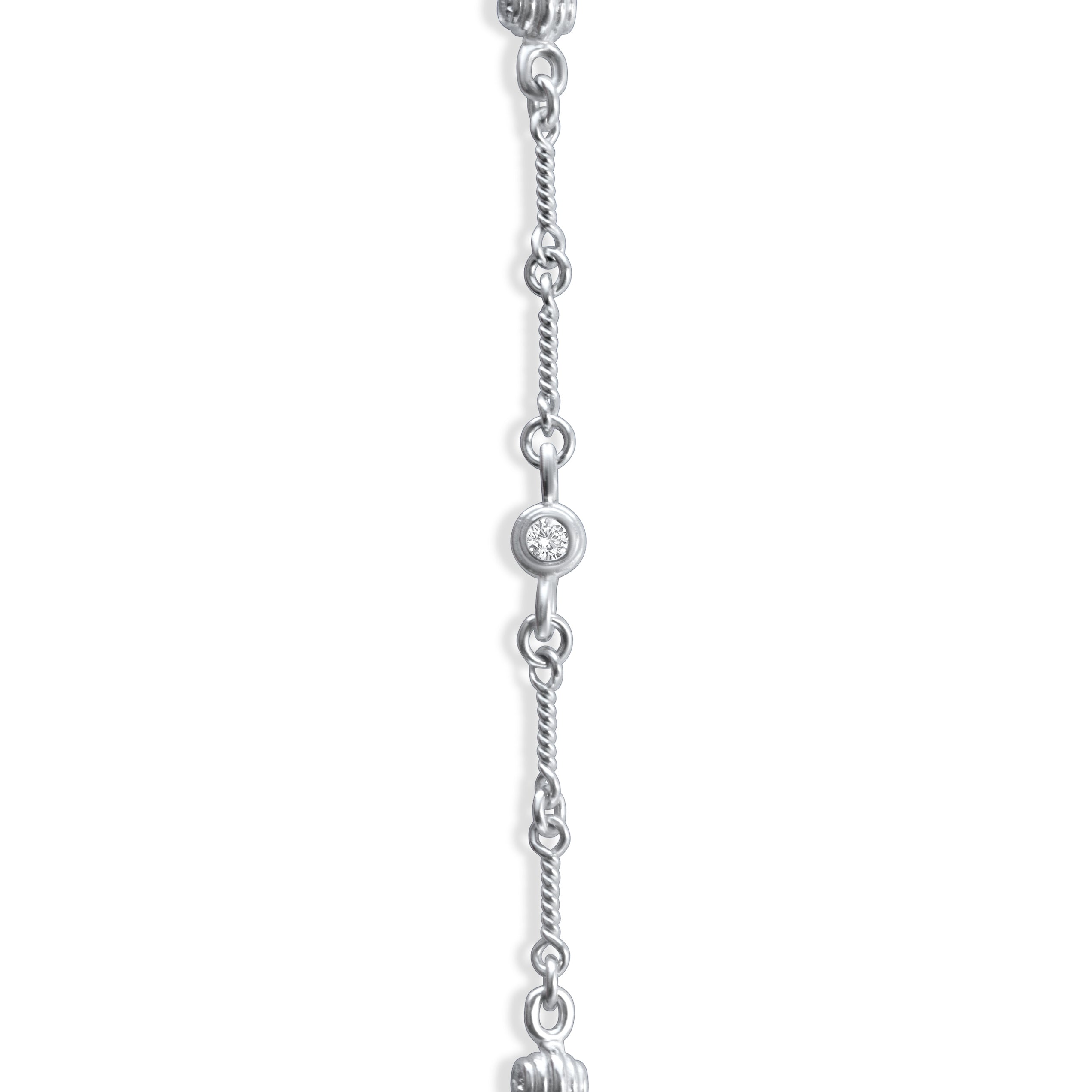 white gold bracelet with diamonds close shot