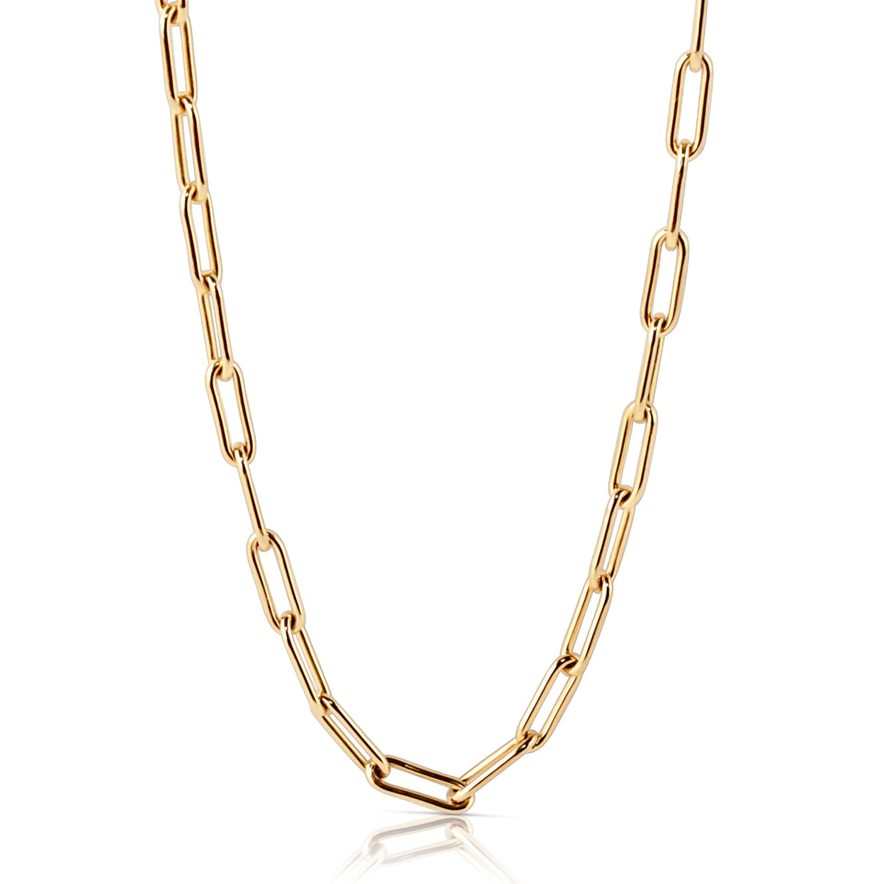 18k gold paper clip chain