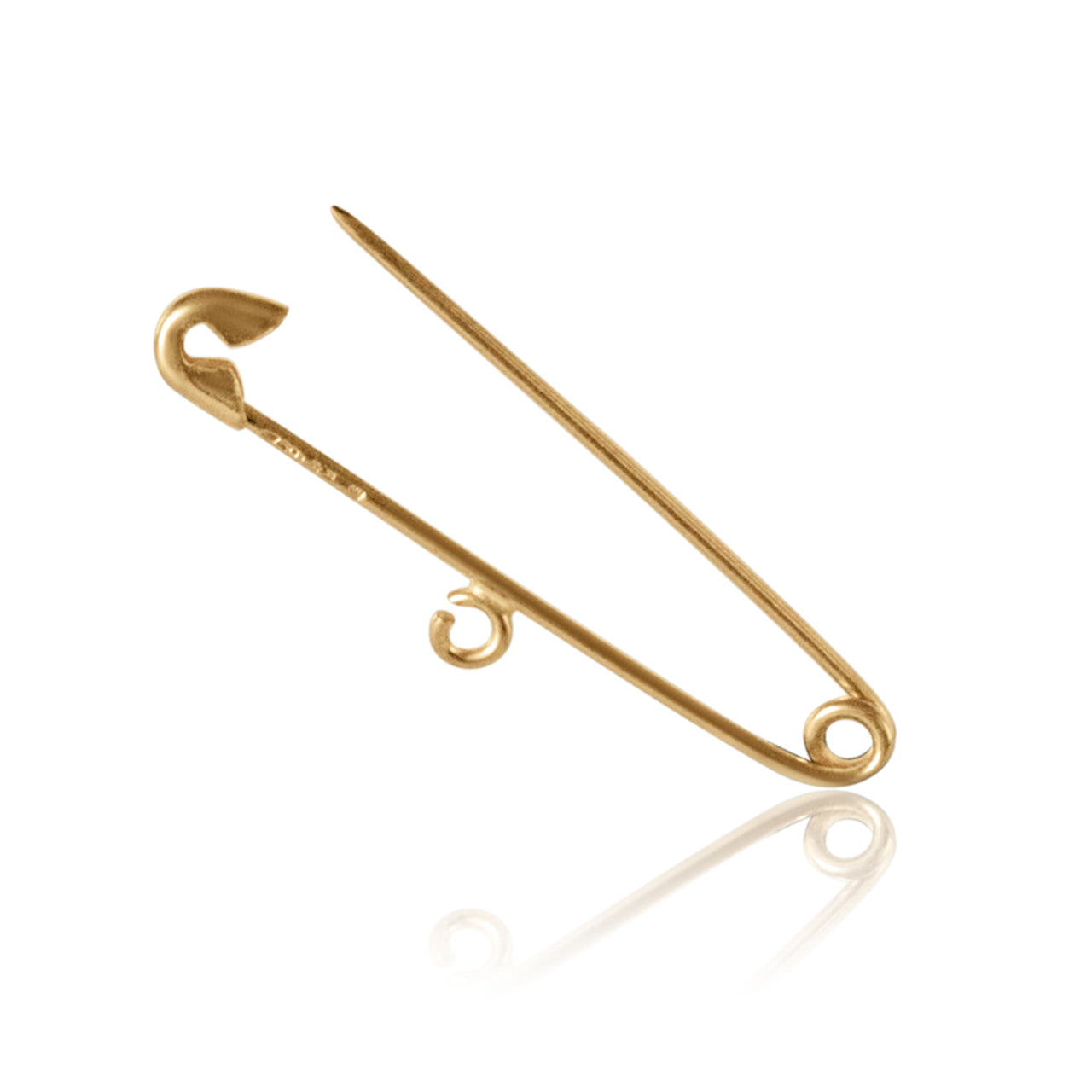 Solid Gold Safety Pin Charm Holder