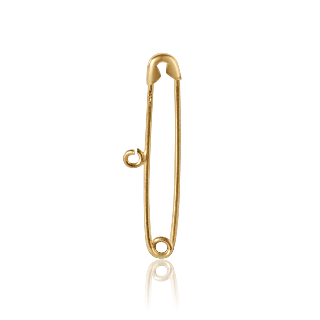 Solid Gold Safety Pin Charm Holder