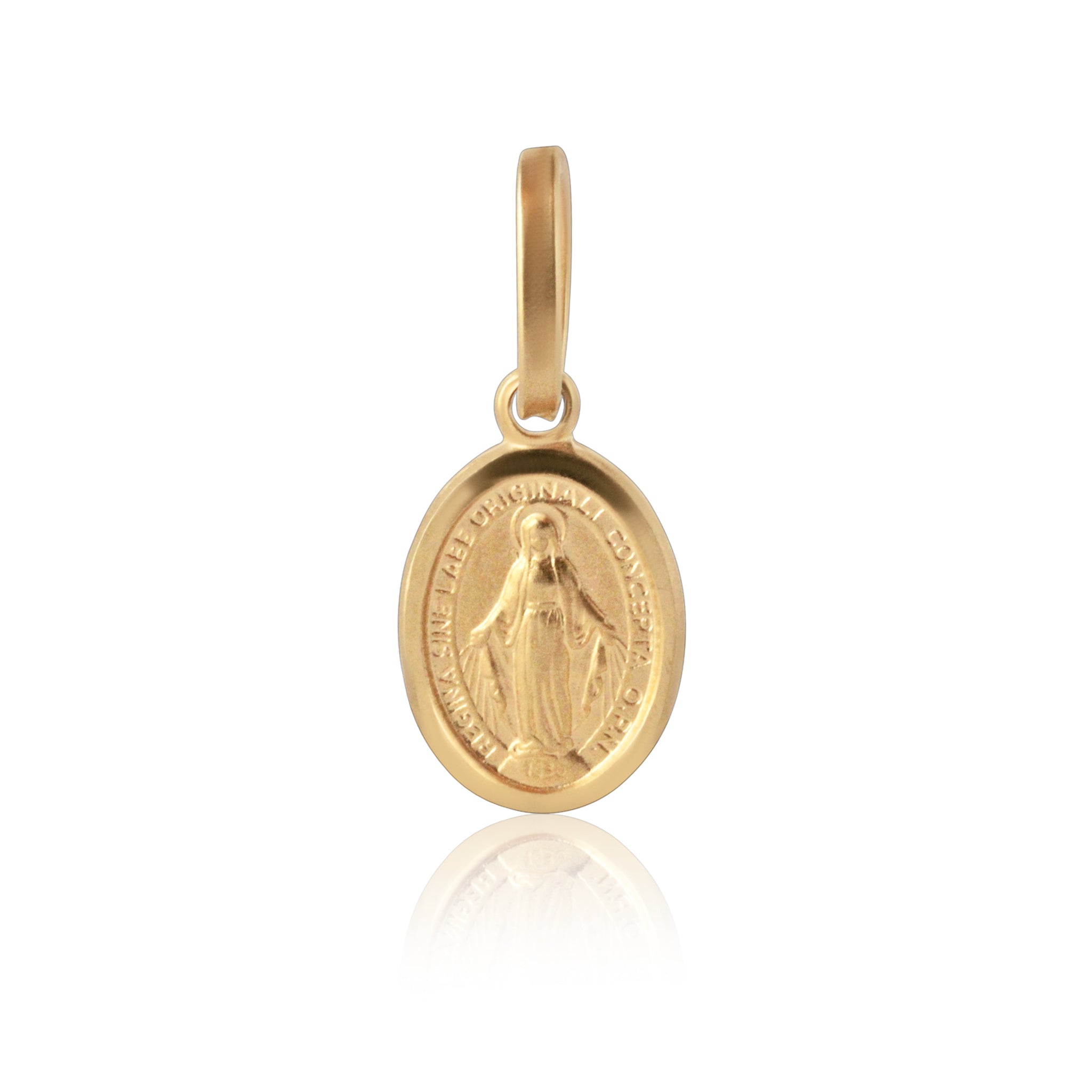 Gold Necklace Madonna Pendant, yellow gold