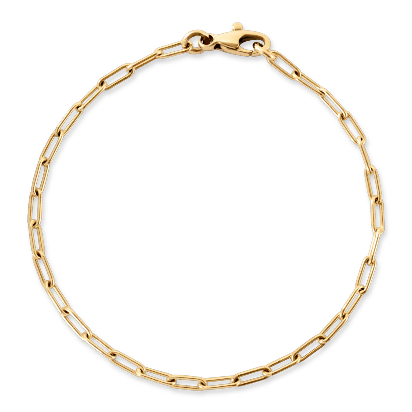 Gold Paper clip bracelet 18k other angle