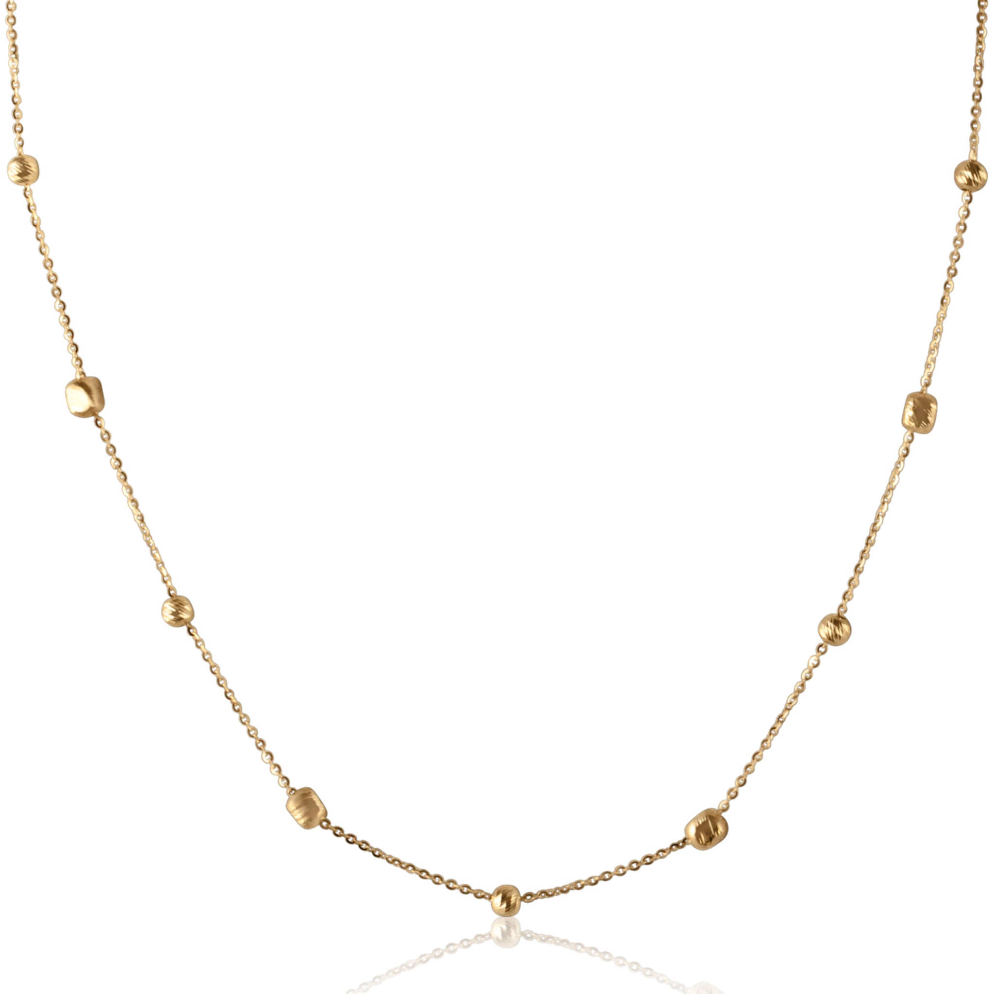 gold bead chain necklace