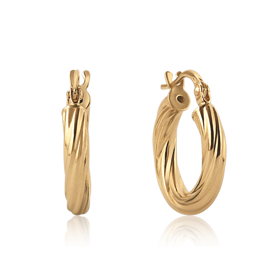 Gold Torsade Twist Hoops