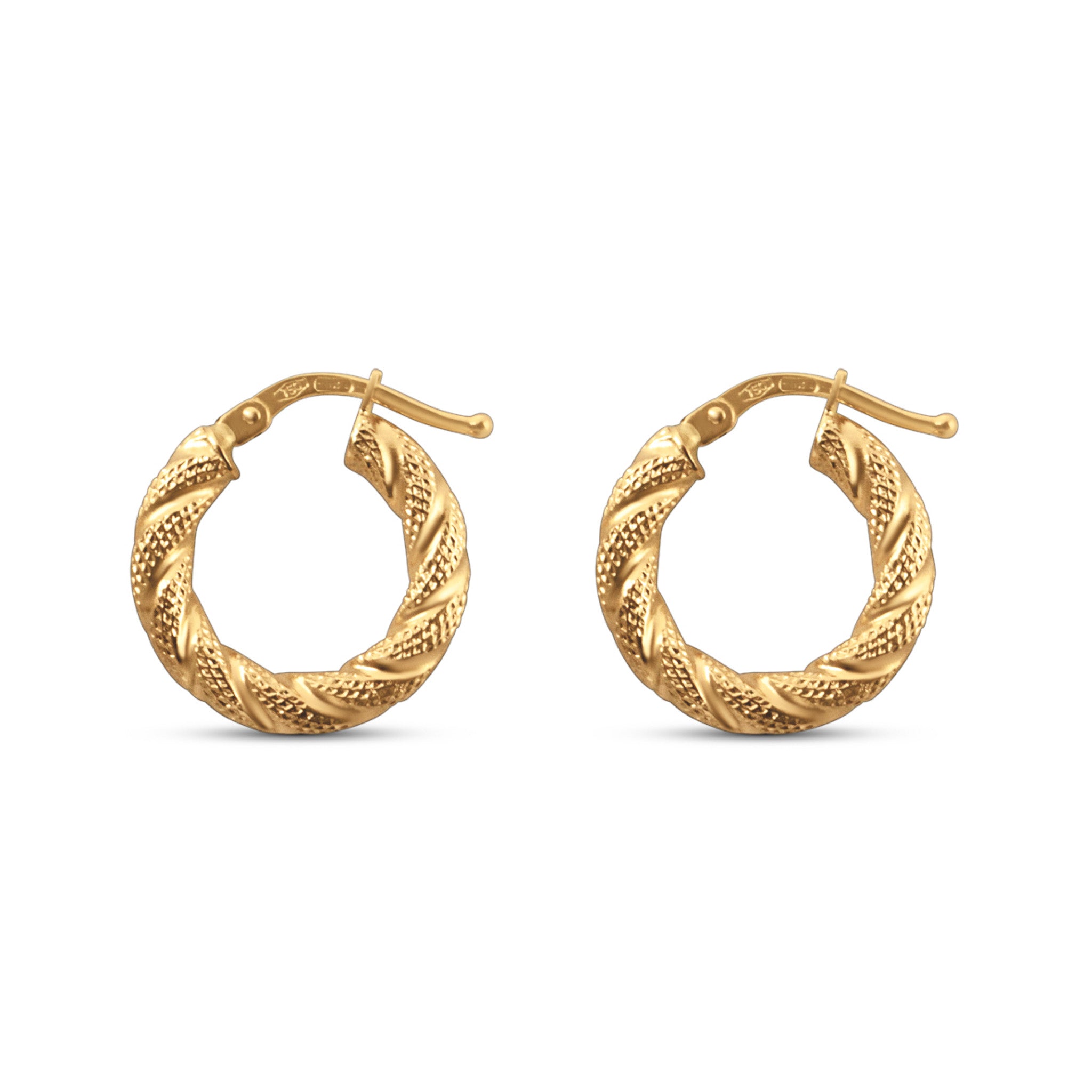 Matte Torsade Gold Hoops