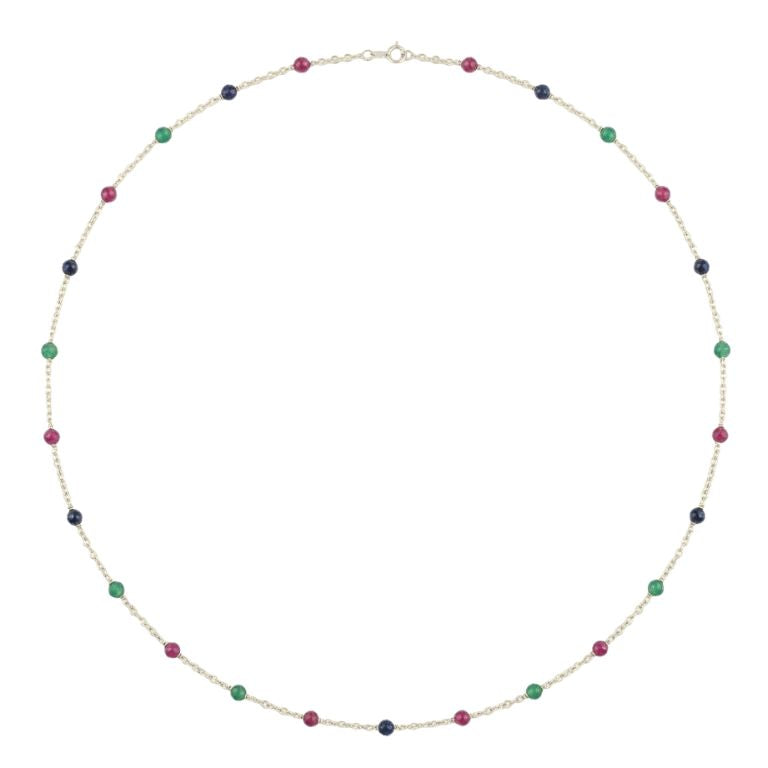 Multicolor Bead Gold Necklace