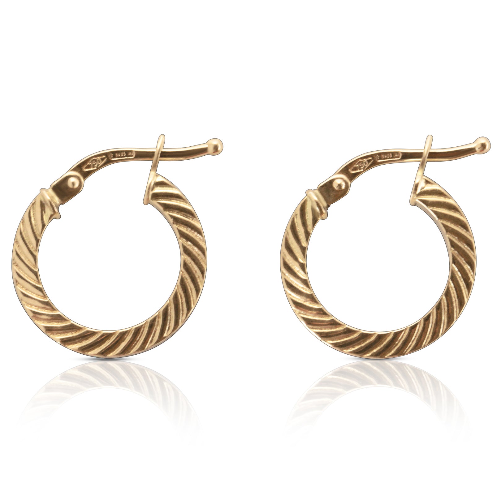 gold hoops earrings side angle