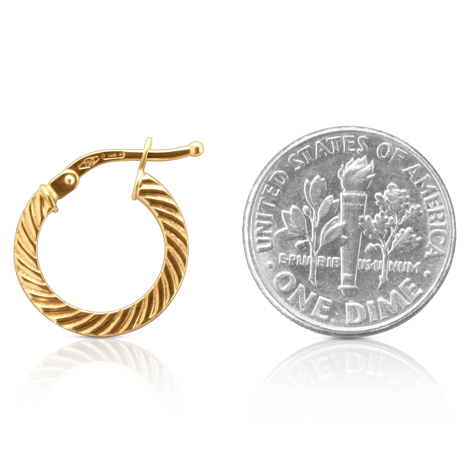 Classic gold hoops earrings size comparison