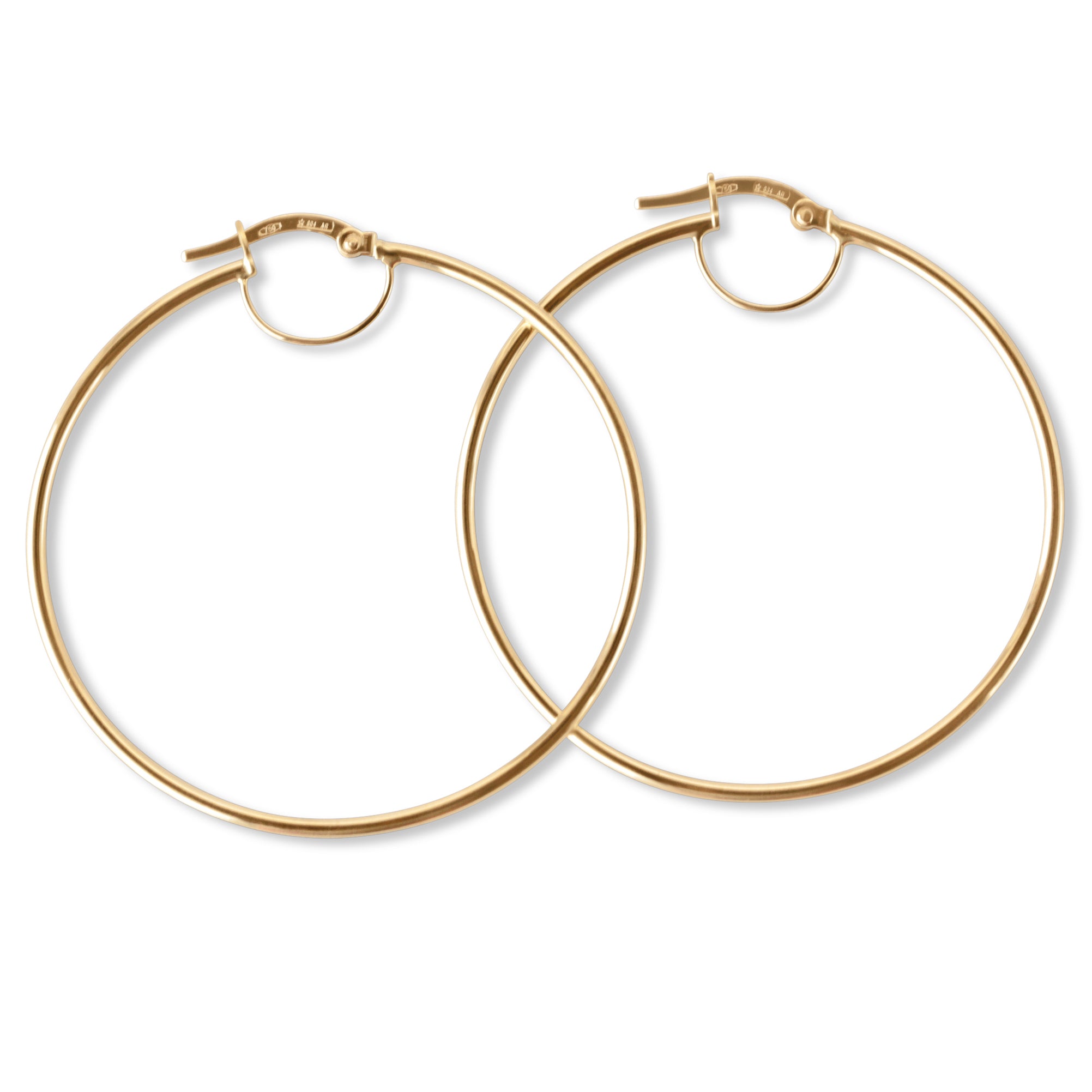 oversized gold hoops earrings face angle