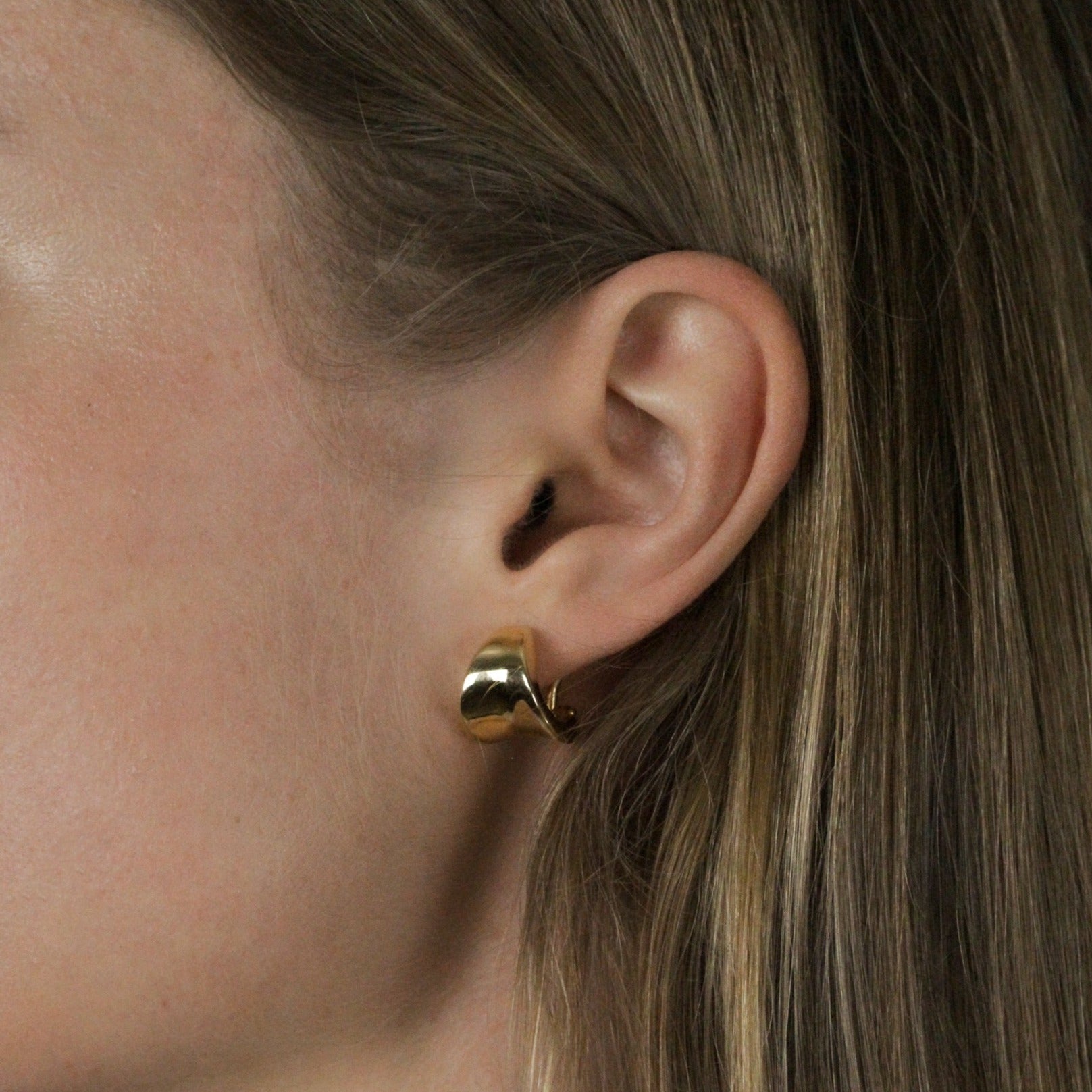 Gold huggies earrings women