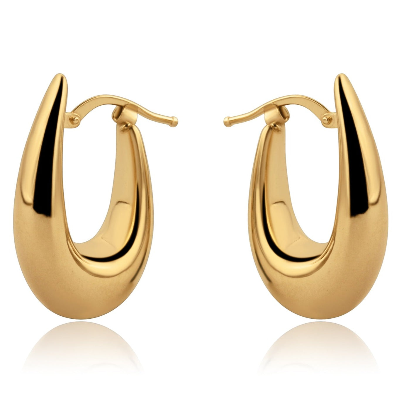 bold oval gold hoops
