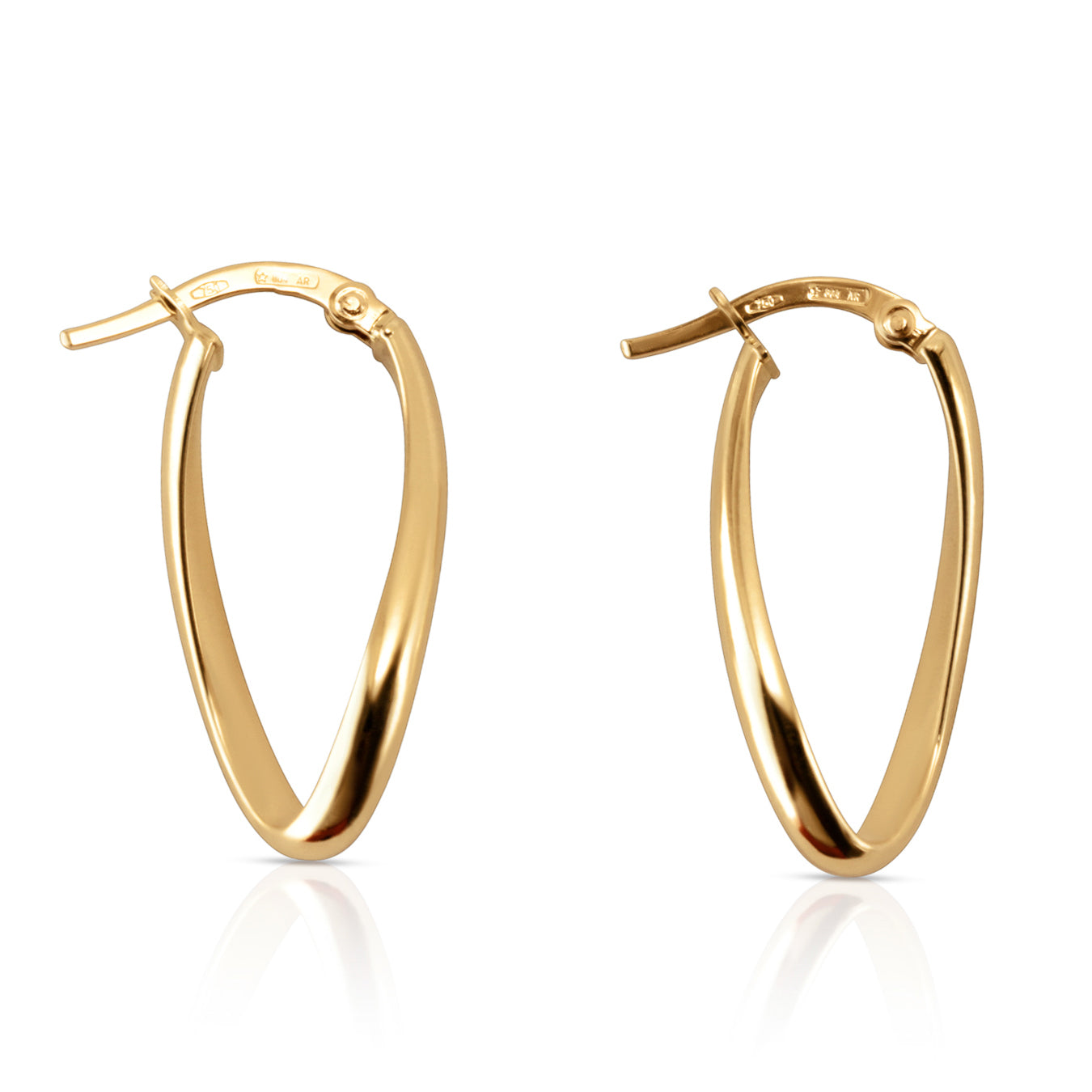 unique gold hoops earrings side angle