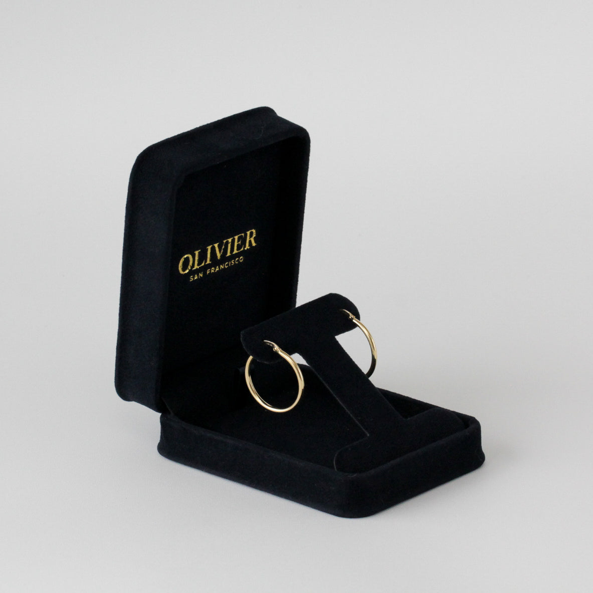 everyday gold hoops earrings in box