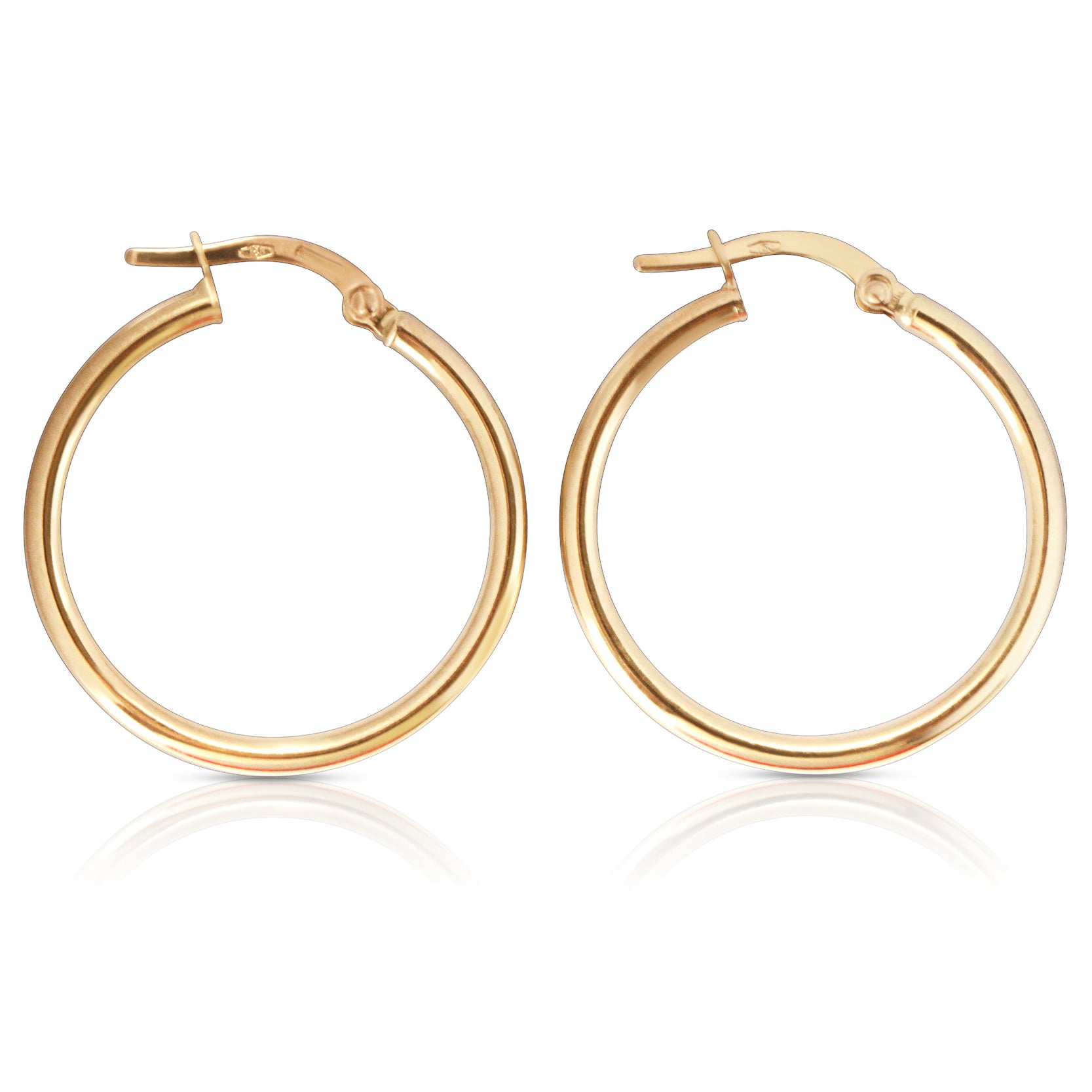 everyday gold hoops earrings, side angle