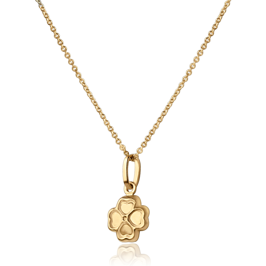 gold four leaf clover pendant
