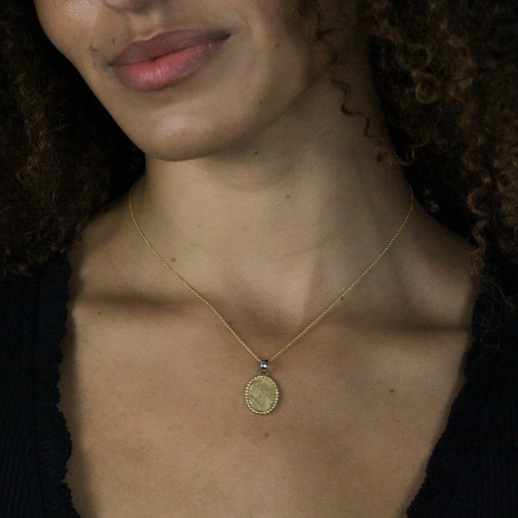 Gold Necklace Angel Pendant Women