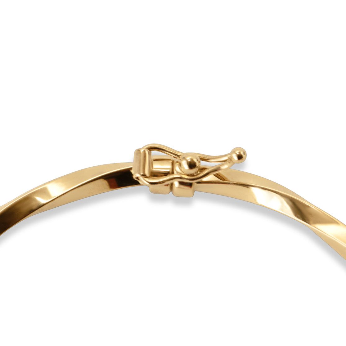 gold bracelet, twisted bangle made in Italy, clasp